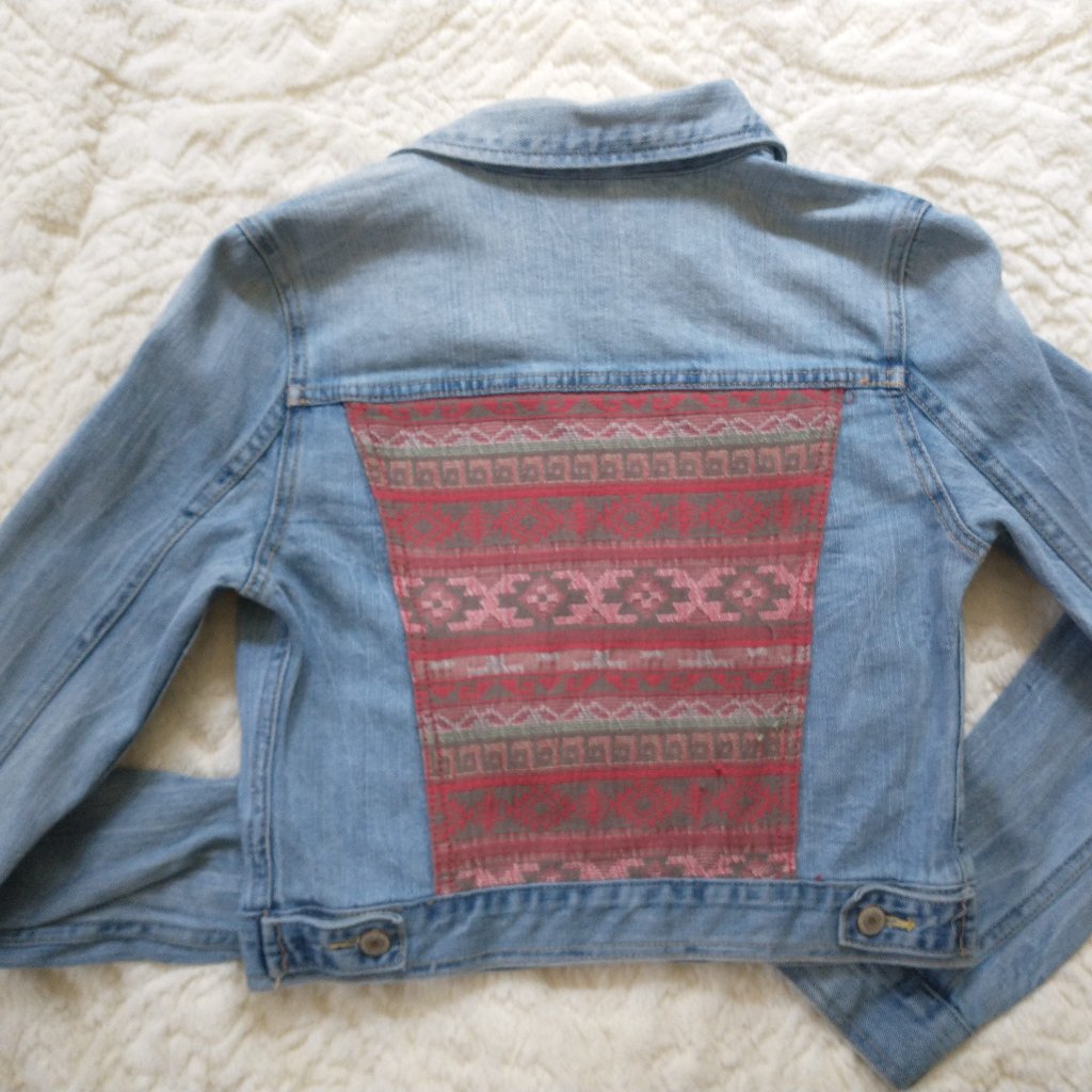 Denim Jacket With Native Design Backpatch